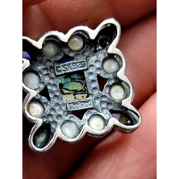 925 Sterling Silver CSX Thai Abalone Earring and Pendant Necklace Set - Picture 8 of 14